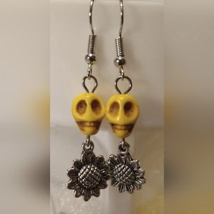 Sunflower drop earrings